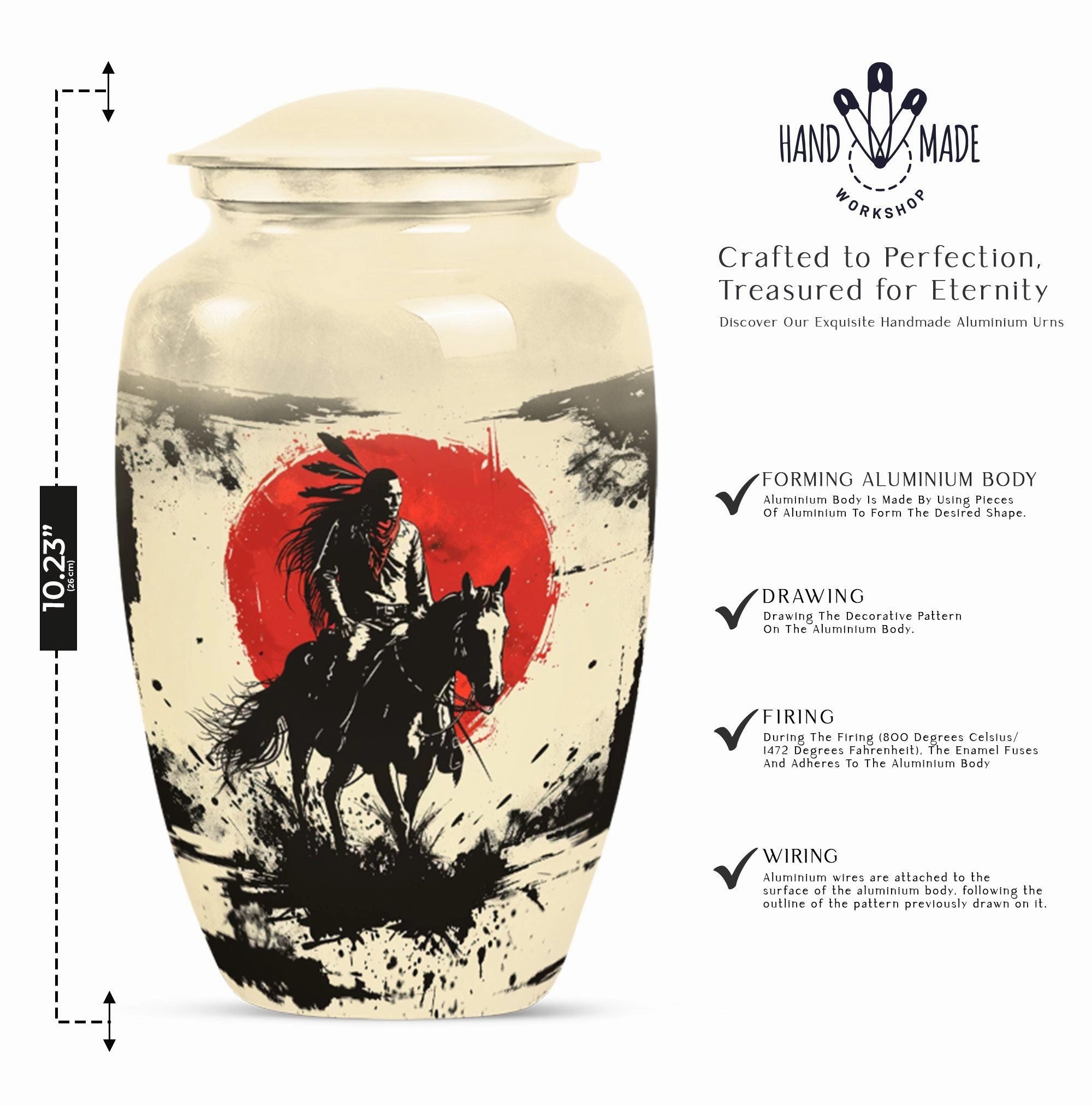 Abstract Native American Memorial Urn - Container For Human Ashes