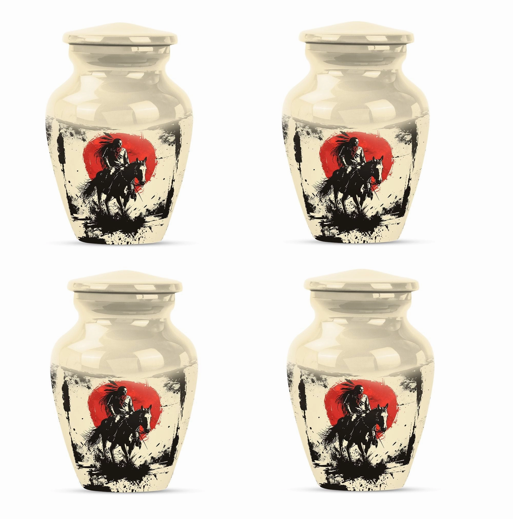 Abstract Native American Memorial Urn - Container For Human Ashes