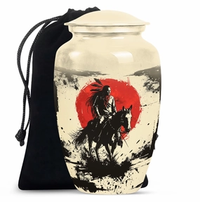 Abstract Native American Memorial Urn - Container For Human Ashes