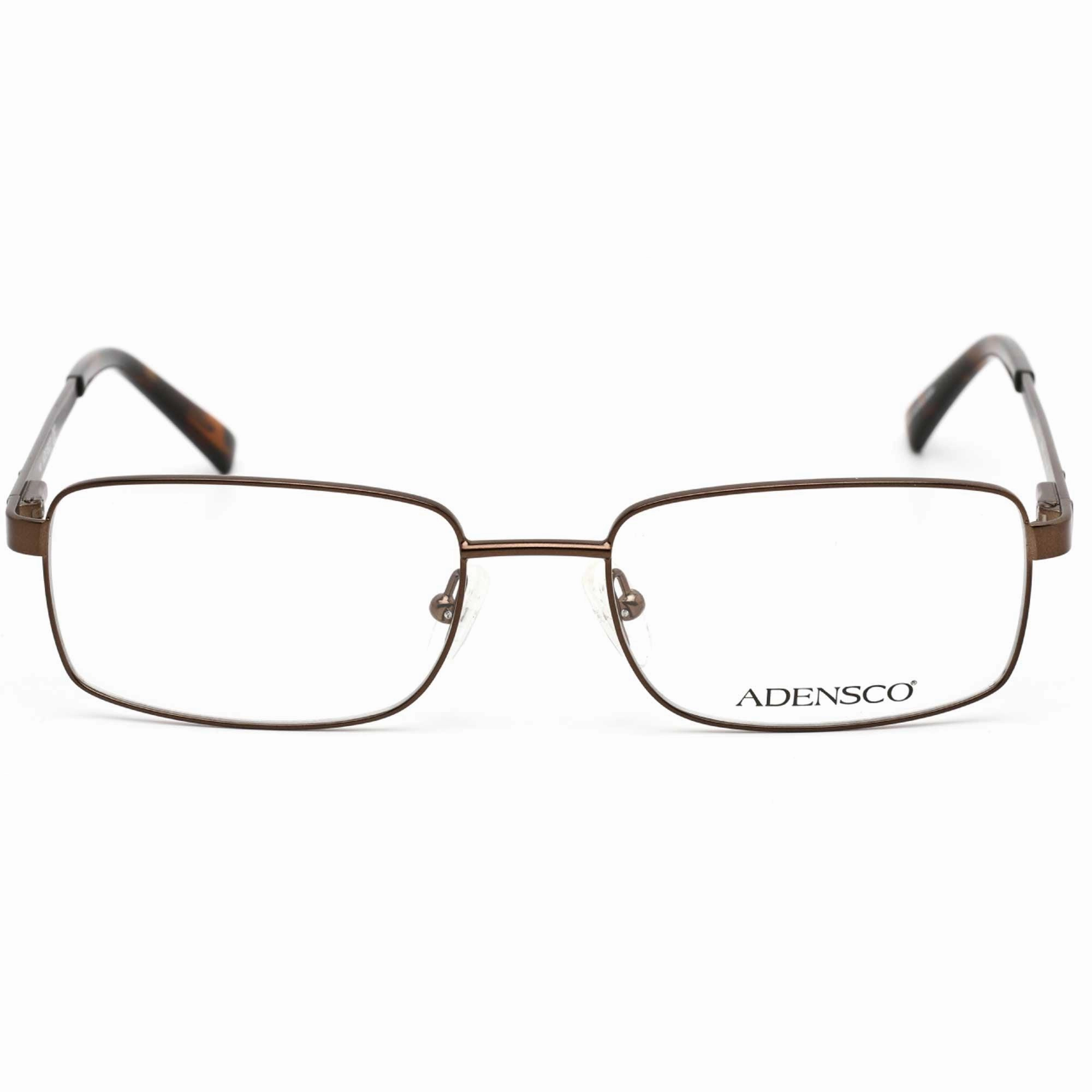 Adensco Men's Eyeglasses - Brown Rectangular Metal Full Rim Frame | Bruce 01J0 00