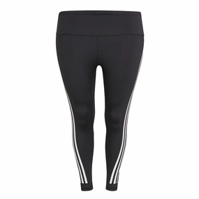 adidas - Women's Optime Trainicons 3-Stripes 7/8 Leggings (Plus Size) (H64212)