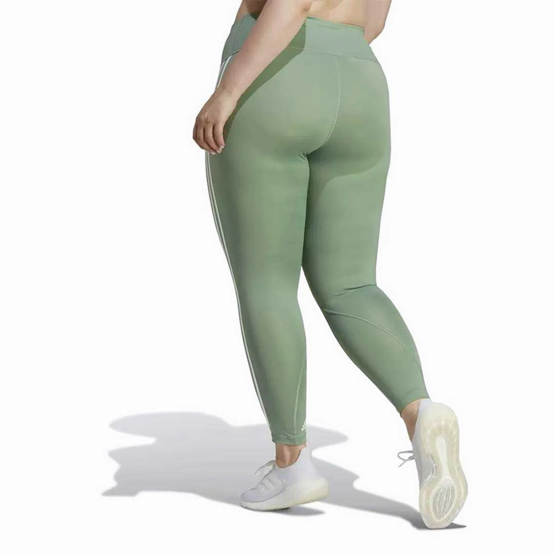 adidas - Women's Optime Trainicons 3-Stripes 7/8 Leggings (Plus Size) (HR5454)