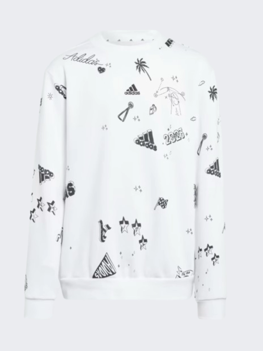 Adidas Brand Love Kids-Girls Sportswear Sweatshirt White/Black