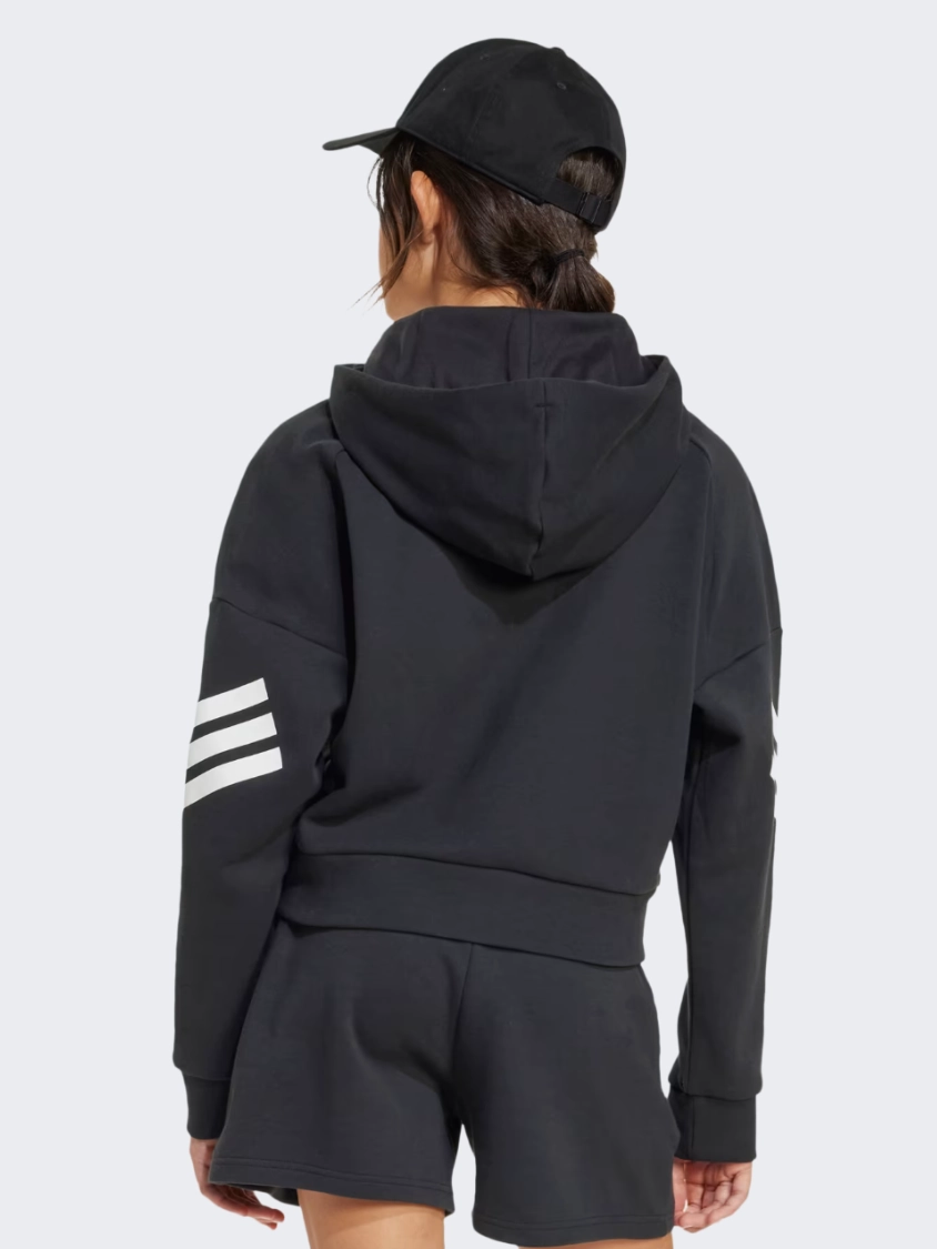 Adidas Future Icons 3 Stripes Kids-Girls Sportswear Hoody Black/White