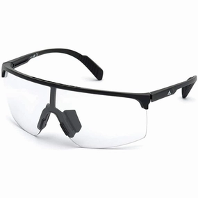 Adidas Men's Sunglasses - Shiny Black Half Rim Frame Smoke Lens | ADIDAS SP0005 01A