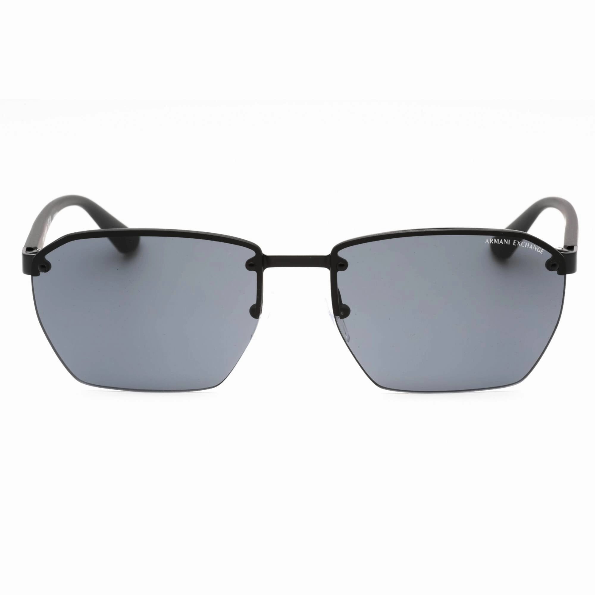 Armani Exchange Men's Sunglasses - Matte Black Pilot Half Rim Frame | 0AX2048S 600087