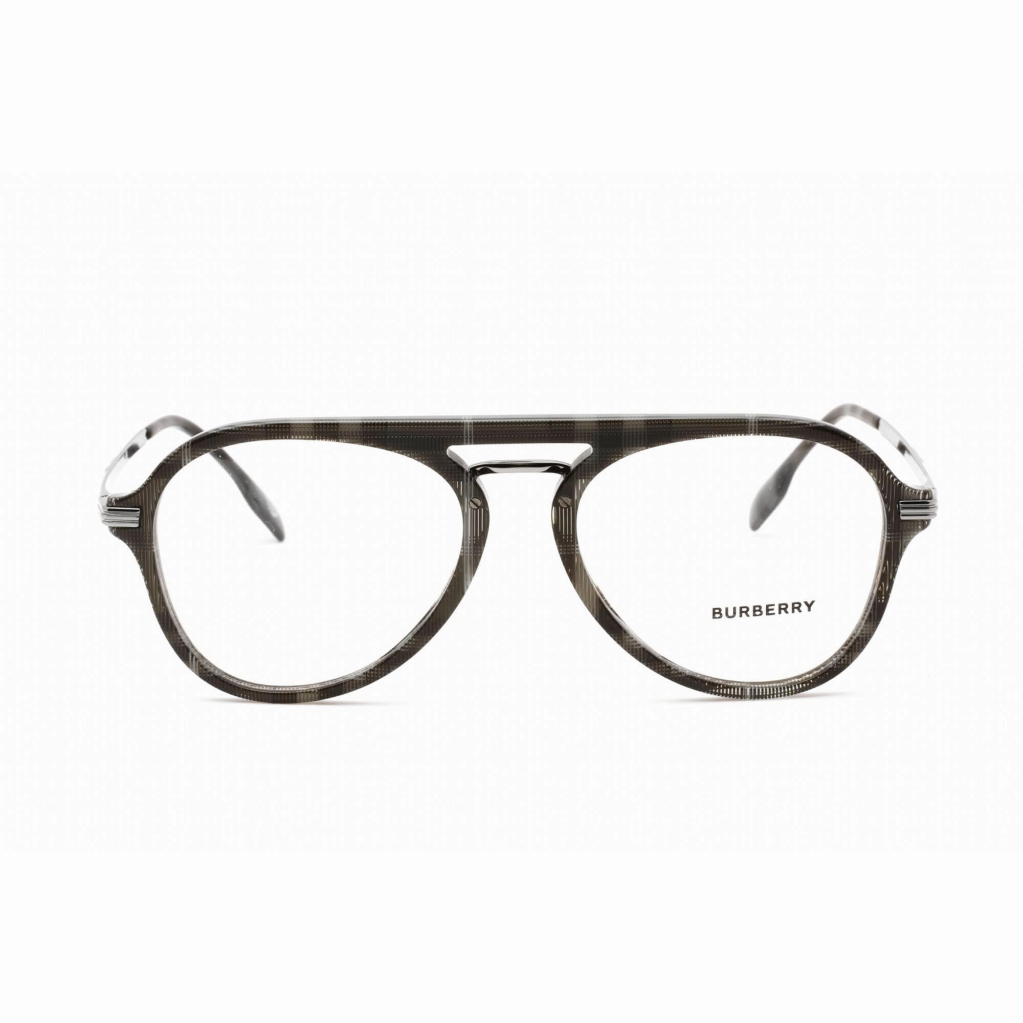 Burberry Men's Eyeglasses - Full Rim Aviator Charcoal Check Plastic | 0BE2377 3804