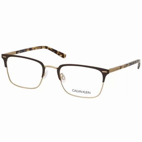 Calvin Klein Men's Eyeglasses - Satin Dark Brown Metal | CALVIN KLEIN CK21302 201