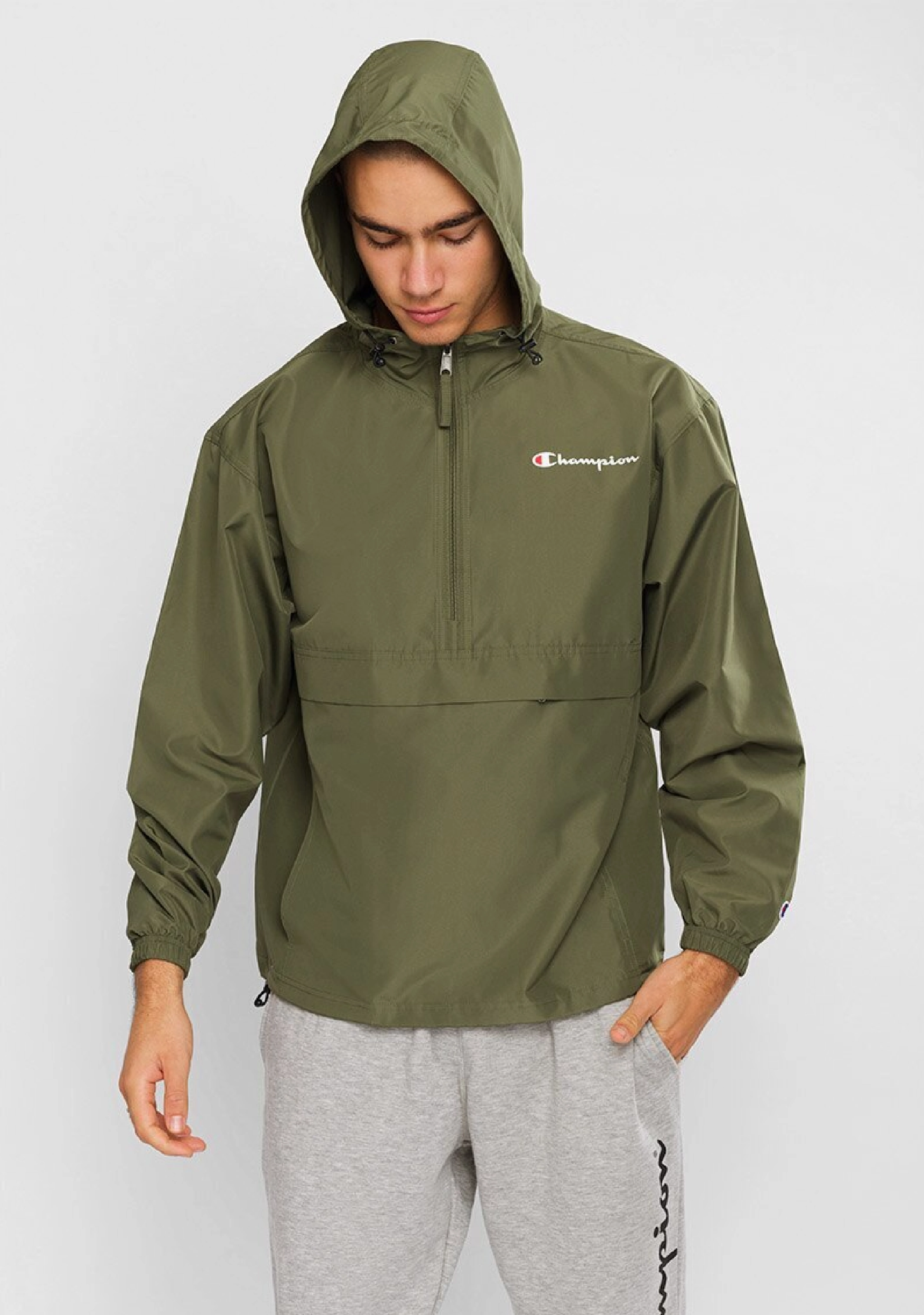 Champion Mens US Quarter Zip Packable Jacket