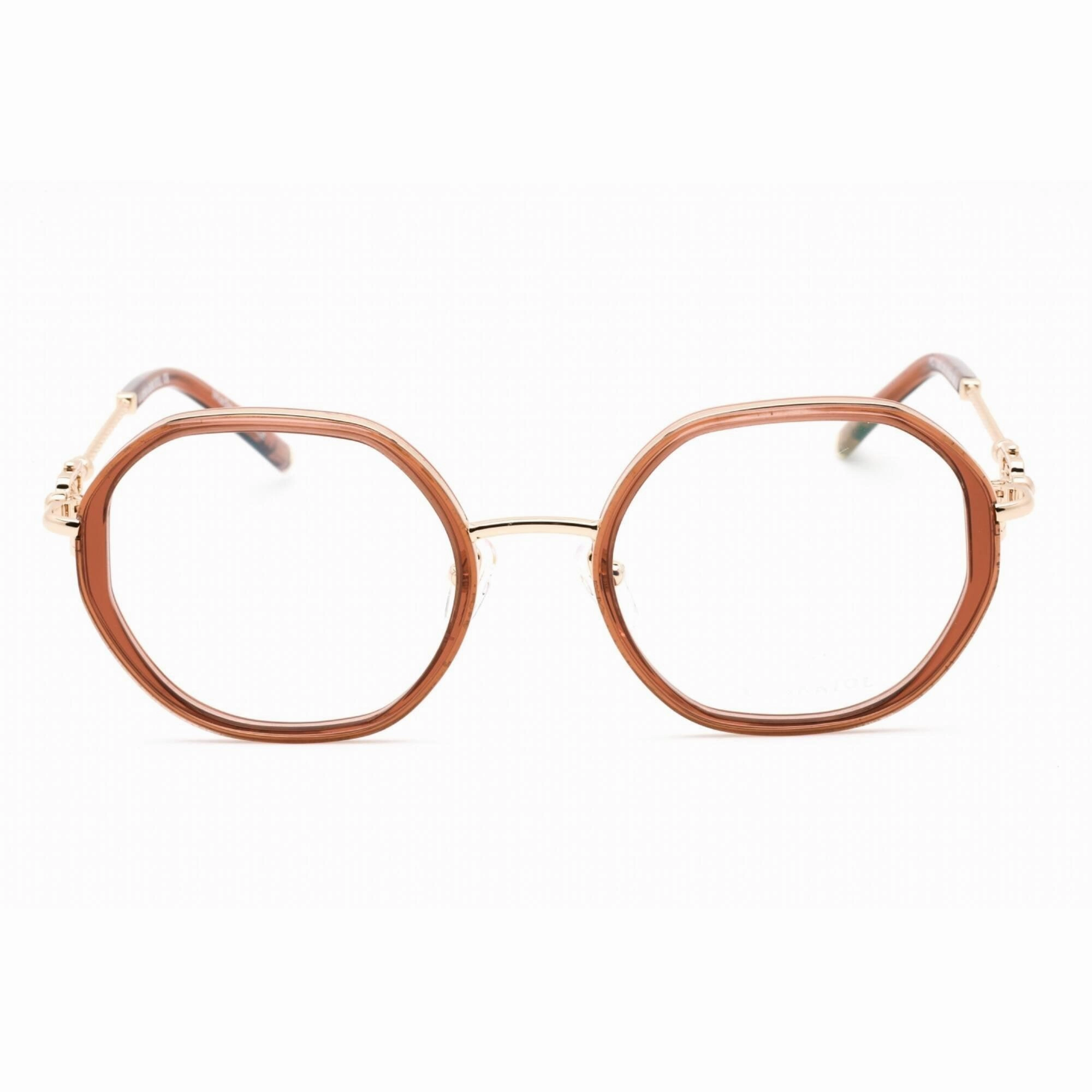 Charriol Men's Eyeglasses - Full Rim Shiny Gold Brown Hexagon Metal | PC71050 C01
