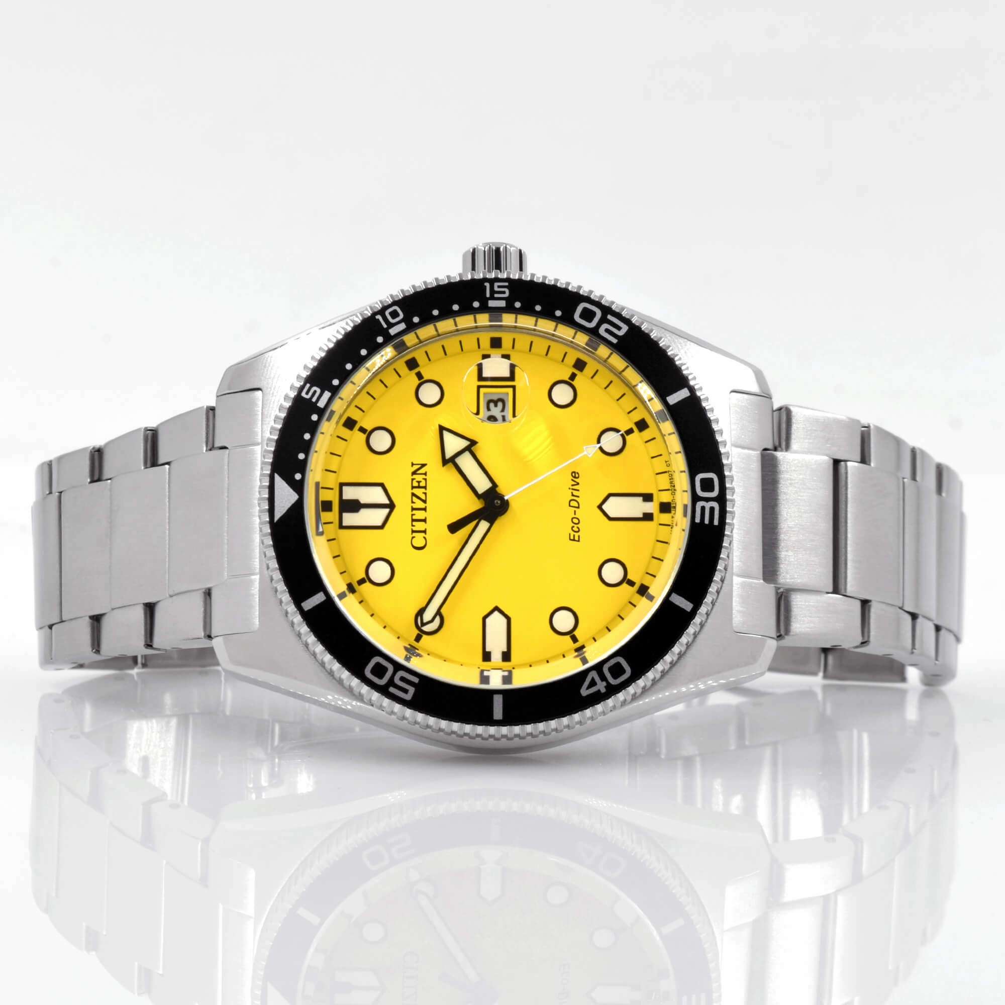 Citizen Men's Watch - Eco-Drive Yellow Dial Stainless Steel Bracelet | AW1760-81Z