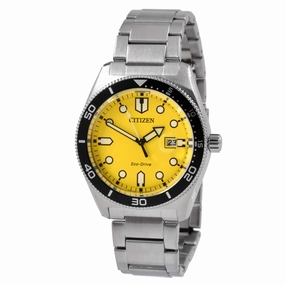 Citizen Men's Watch - Eco-Drive Yellow Dial Stainless Steel Bracelet | AW1760-81Z