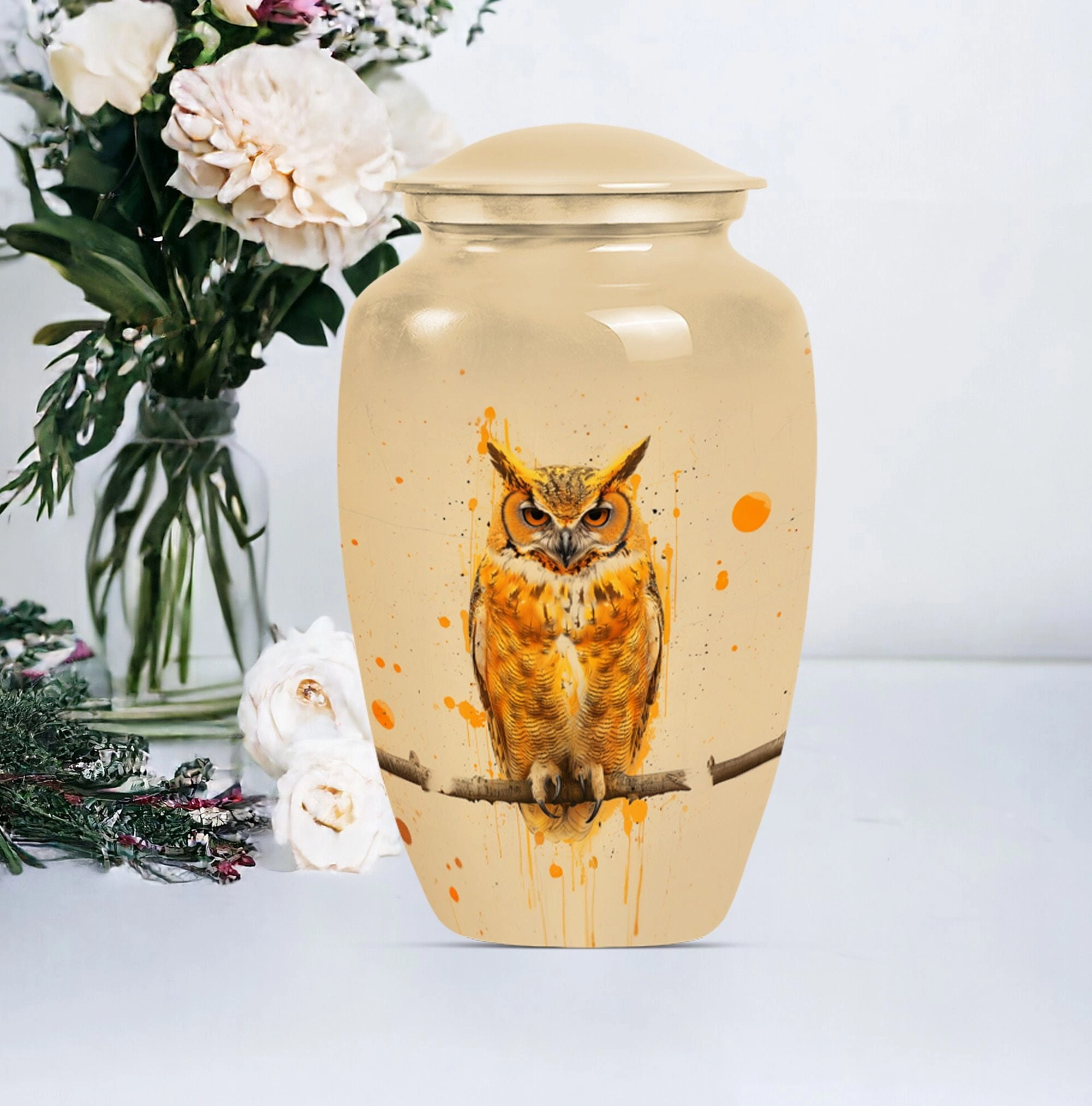 Classic Owl Cremation Urn for Adult Men's Cremation Ashes