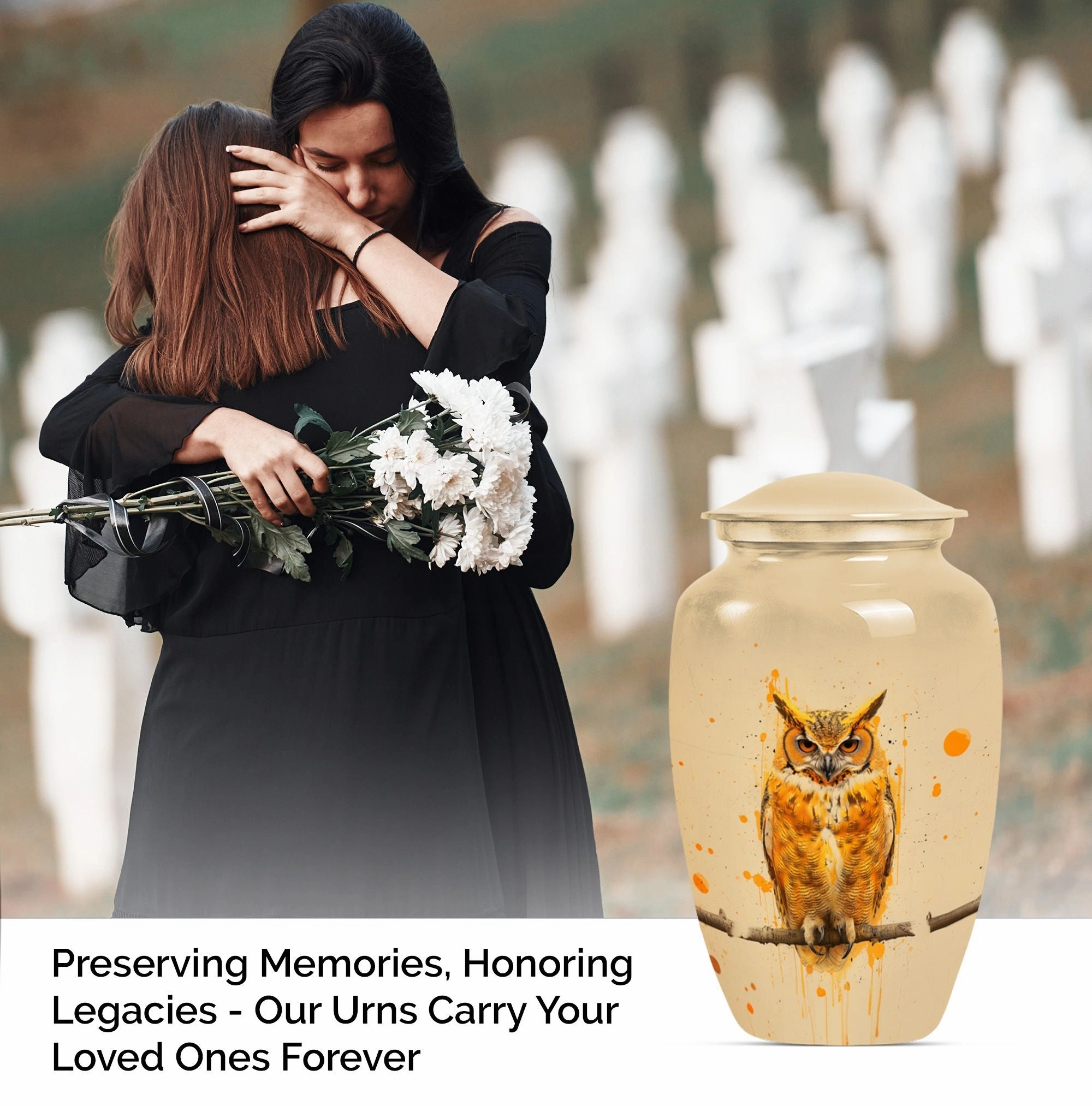 Classic Owl Cremation Urn for Adult Men's Cremation Ashes