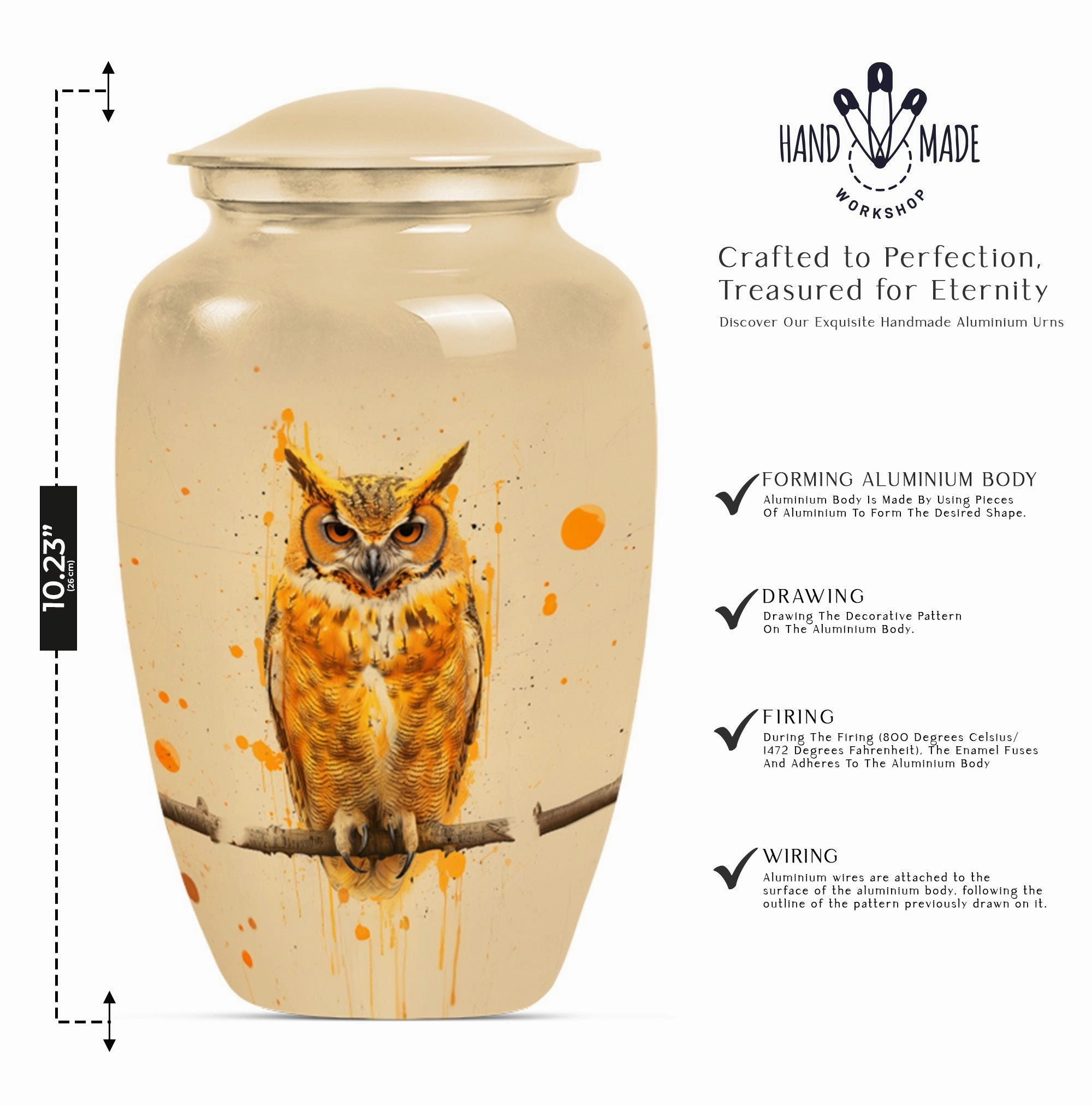 Classic Owl Cremation Urn for Adult Men's Cremation Ashes