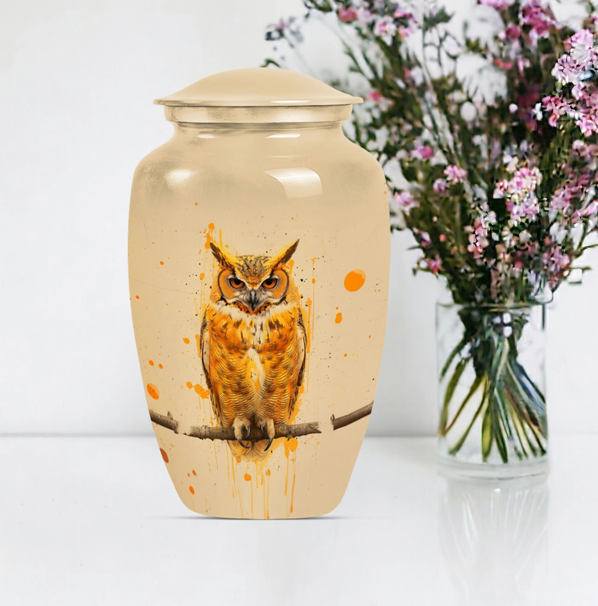 Classic Owl Cremation Urn for Adult Men's Cremation Ashes