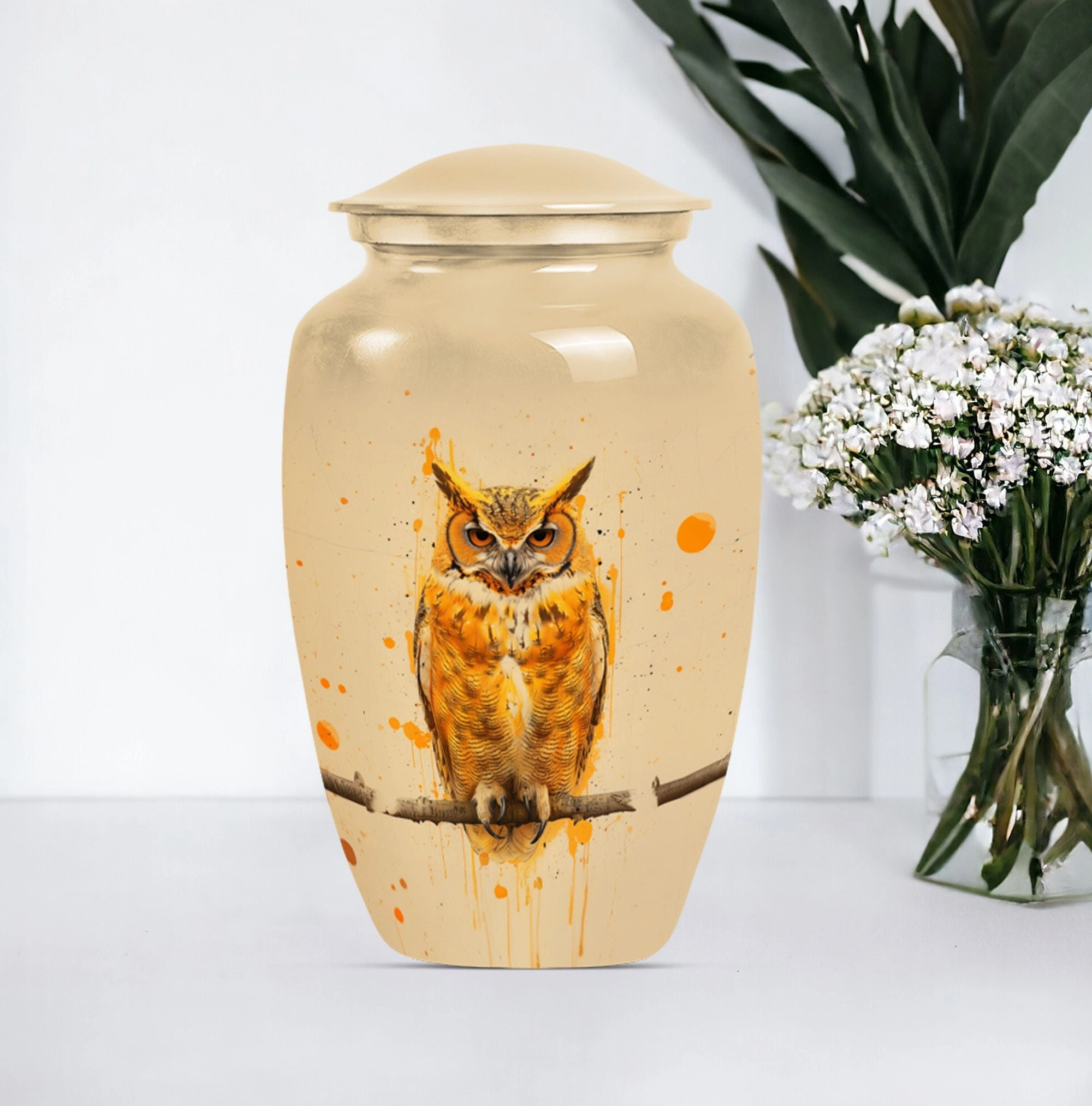 Classic Owl Cremation Urn for Adult Men's Cremation Ashes