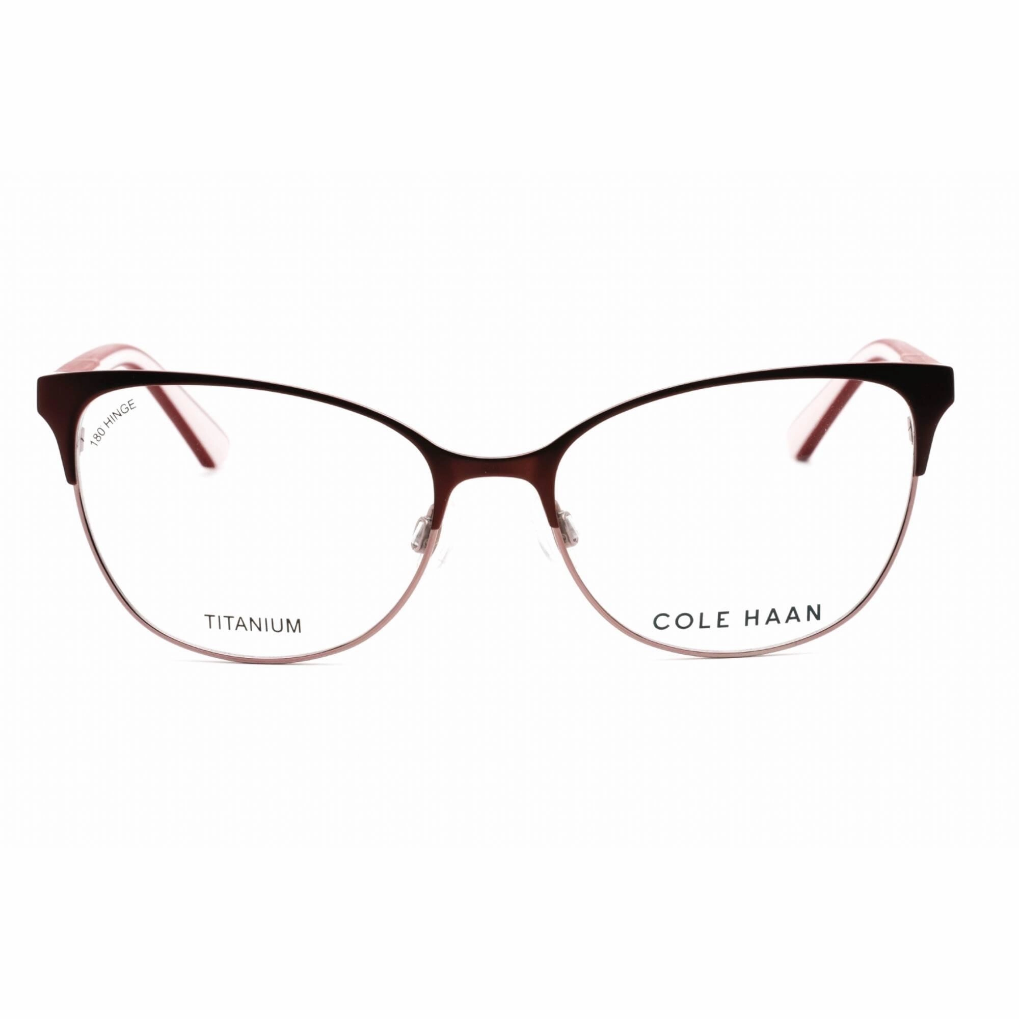 Cole Haan Men's Eyeglasses - Burgundy Rectangular Shape Frame Clear Lens | CH5040 604