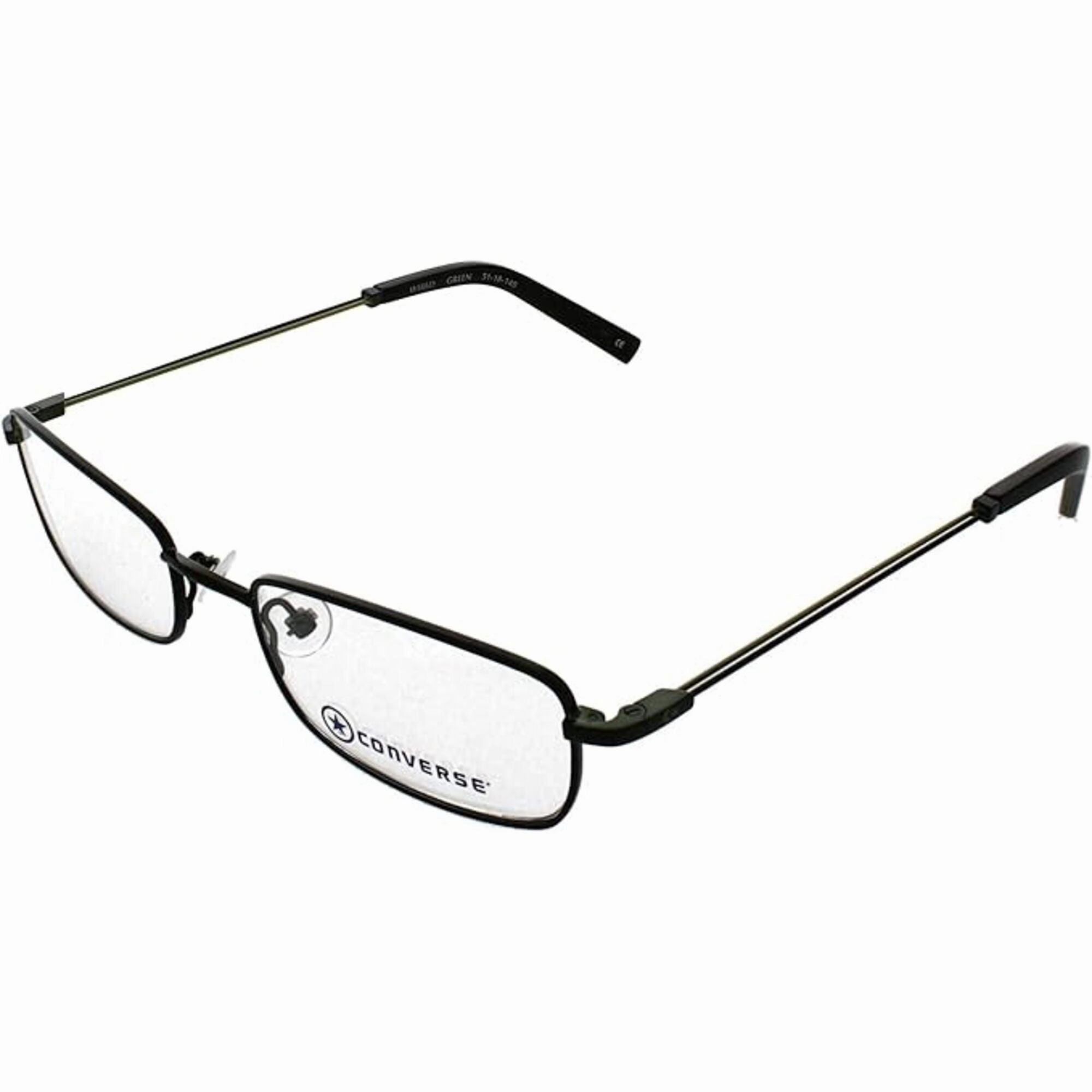 Converse Men's Eyeglasses - Green Metal Rectangular Frame Demo Lens | CONVERSE DV GRN