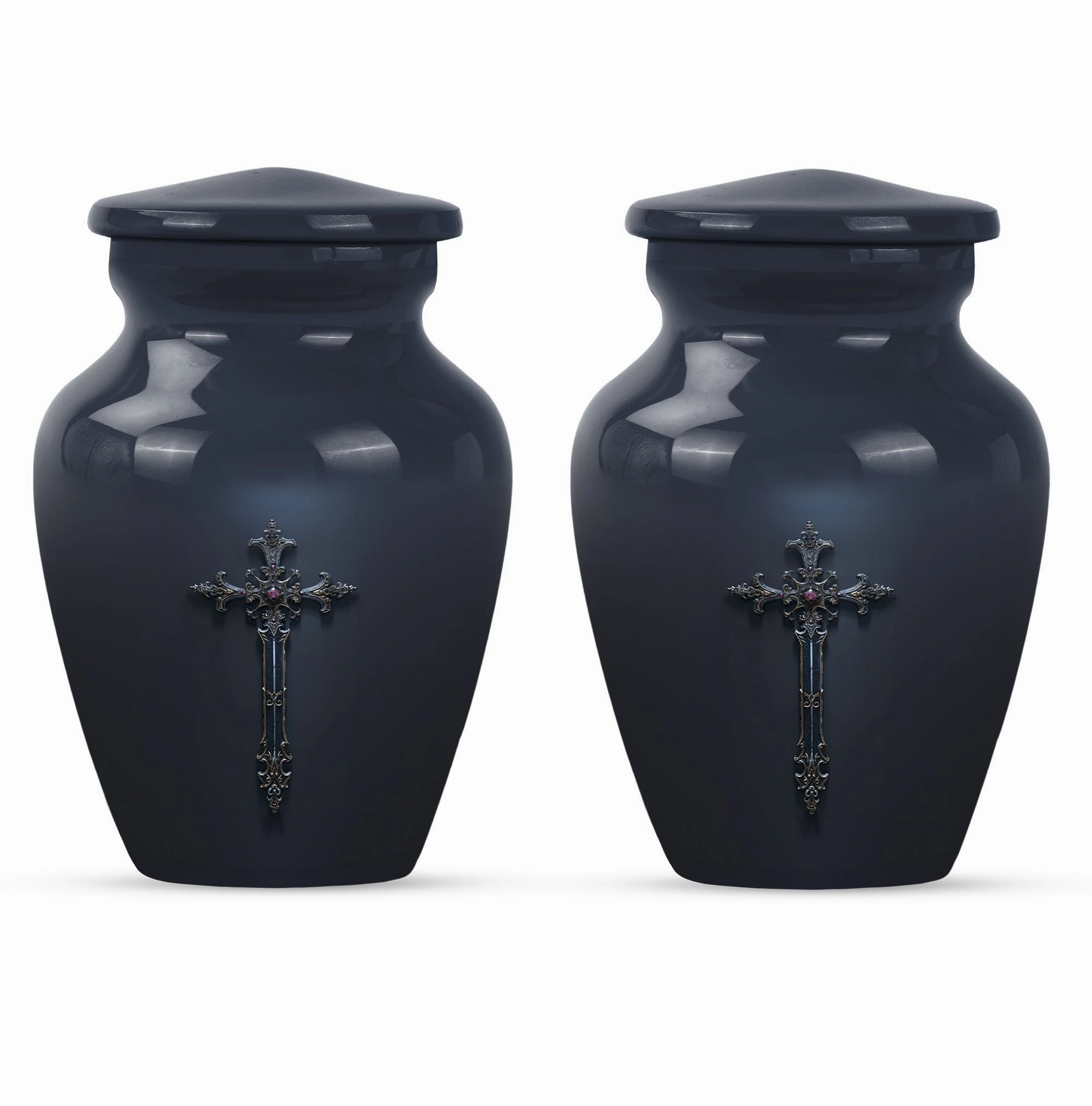 Cross and Men's Funeral Urn - Keepsake & Large Urn For Ashes