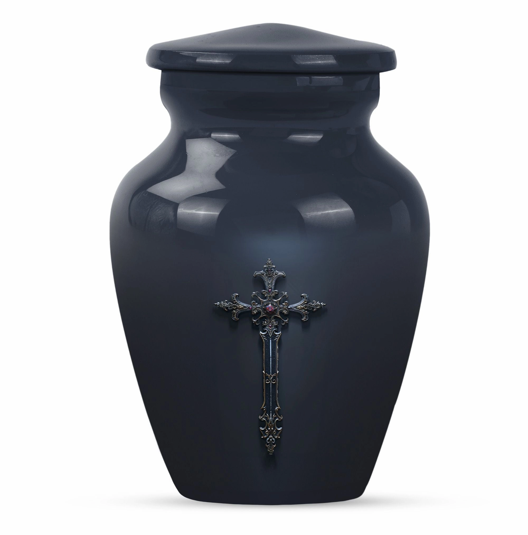 Cross and Men's Funeral Urn - Keepsake & Large Urn For Ashes
