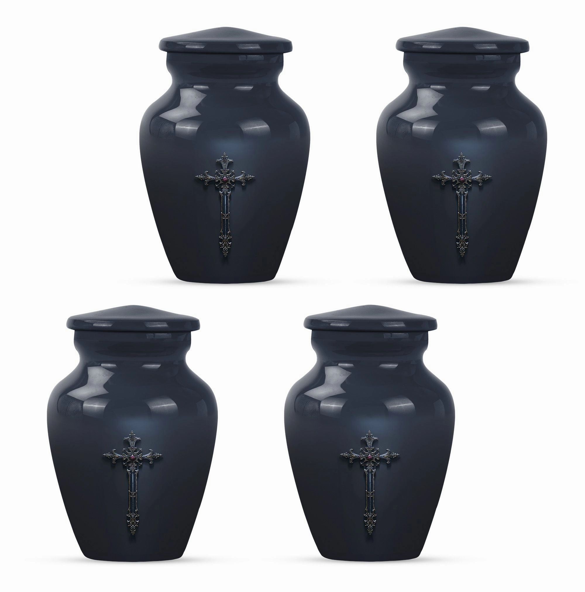 Cross and Men's Funeral Urn - Keepsake & Large Urn For Ashes