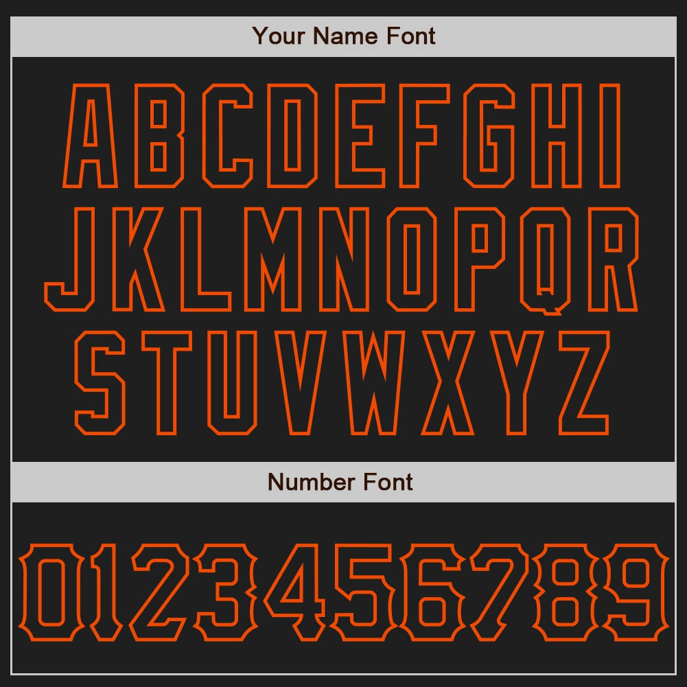 Custom Black Orange 3D Pattern Design Abstract Network Authentic Baseball Jersey