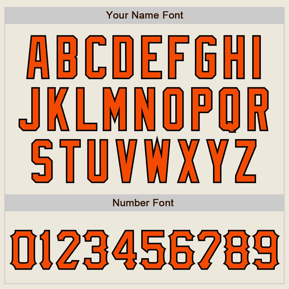 Custom Cream Orange-Black Authentic Baseball Jersey