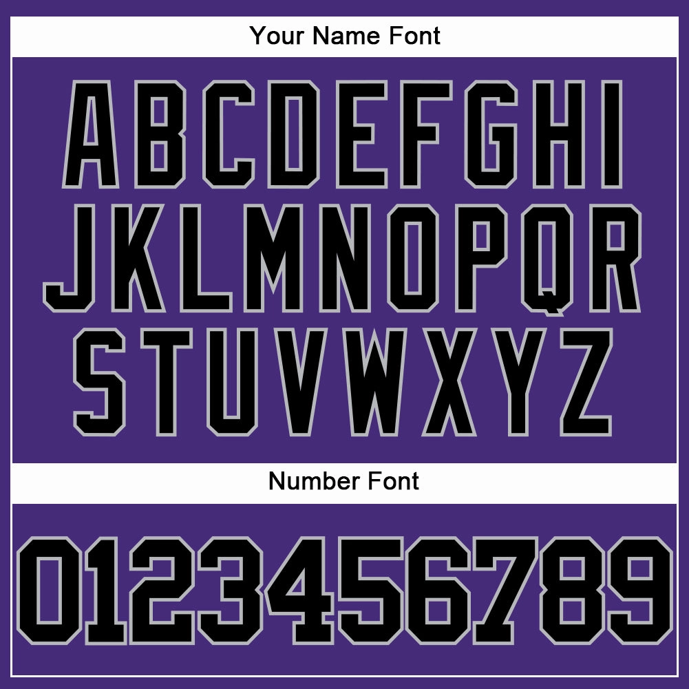 Custom Purple Black-Gray Authentic Baseball Jersey