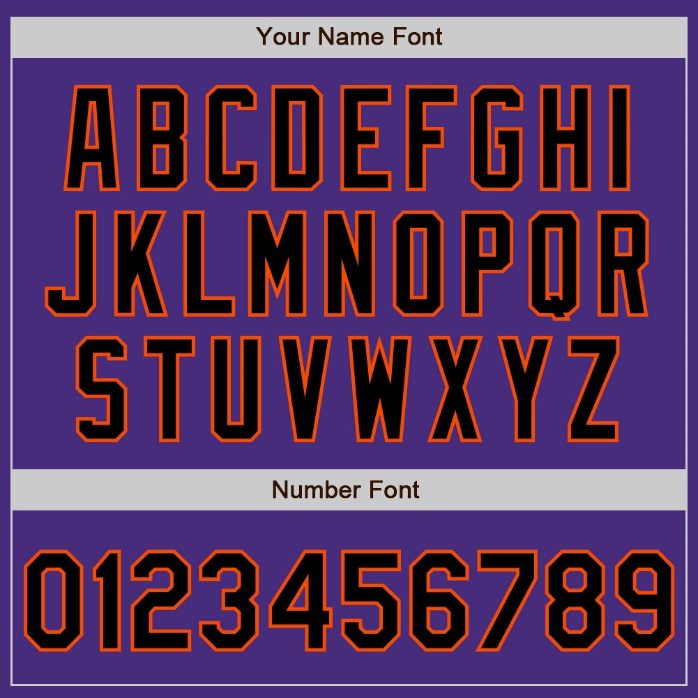 Custom Purple Black-Orange Authentic Baseball Jersey