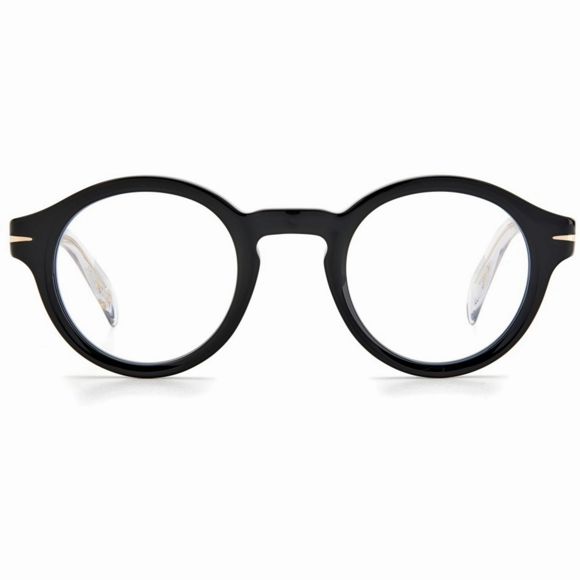 David Beckham Men's Eyeglasses - Black Acetate Round Full Rim Frame | DB-7051/BB 0807