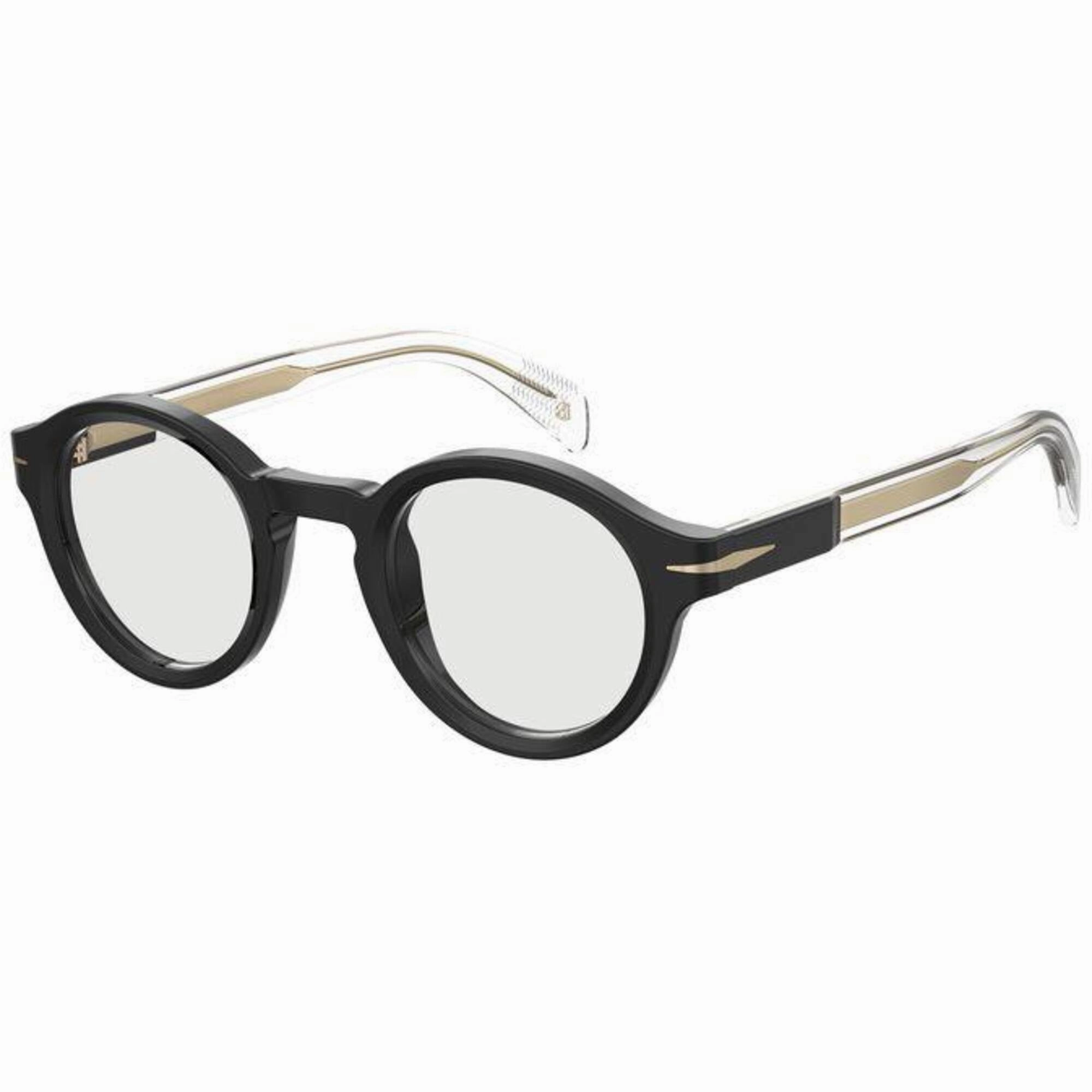 David Beckham Men's Eyeglasses - Black Acetate Round Full Rim Frame | DB-7051/BB 0807