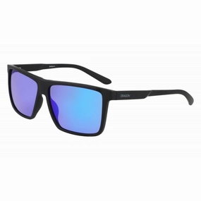Dragon Men's Sunglasses - Matte Black Plastic Rectangular Frame | DR SPARROW LL ION 3