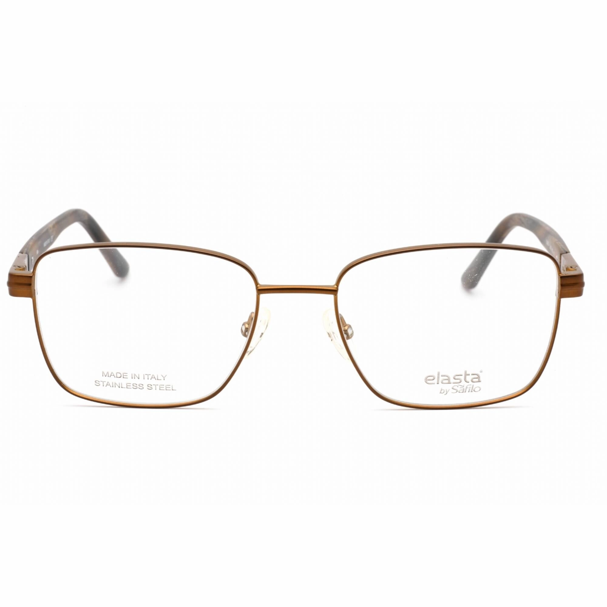 Elasta Men's Eyeglasses - Dark Brown Metal Rectangular Full Rim Frame | E 3125 0R0Z 00