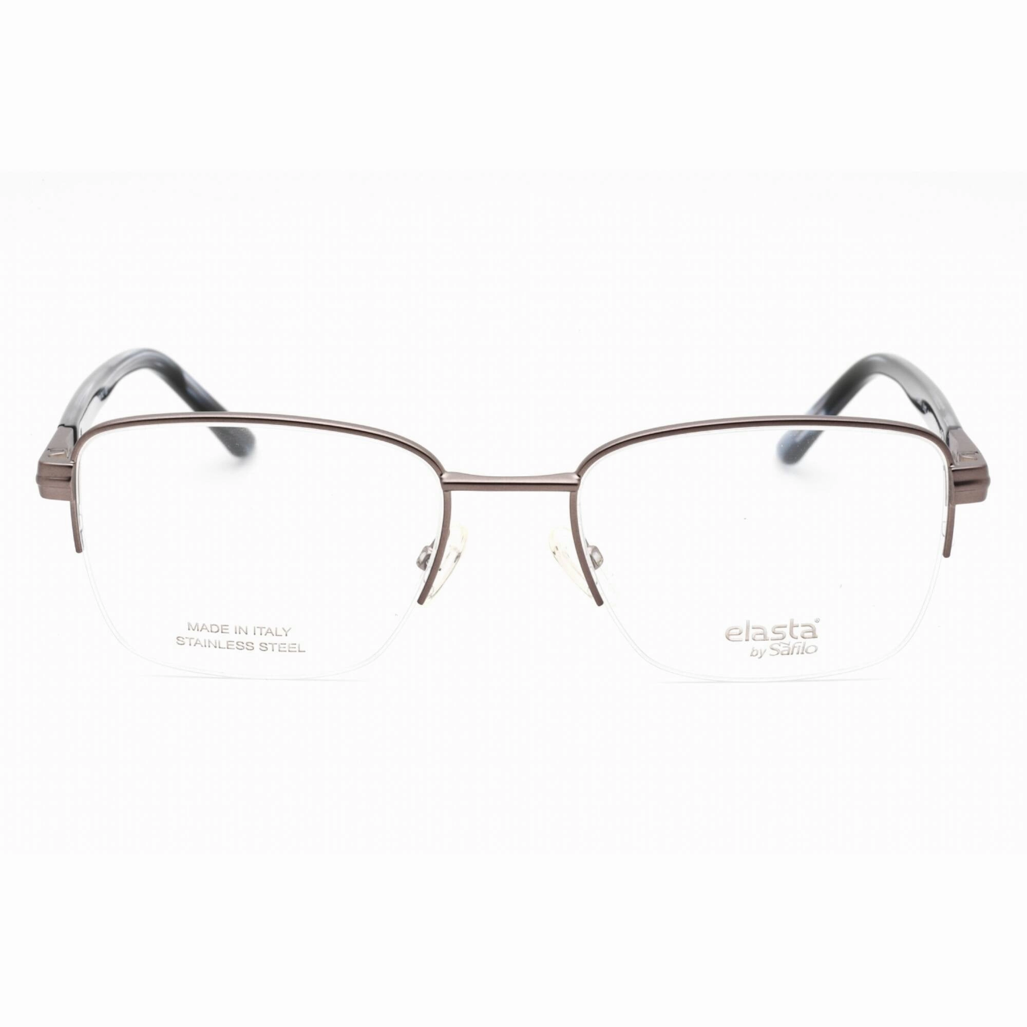 Elasta Men's Eyeglasses - Dark Grey Rectangular Metal Half Rim Frame | E 3127 0HWJ 00