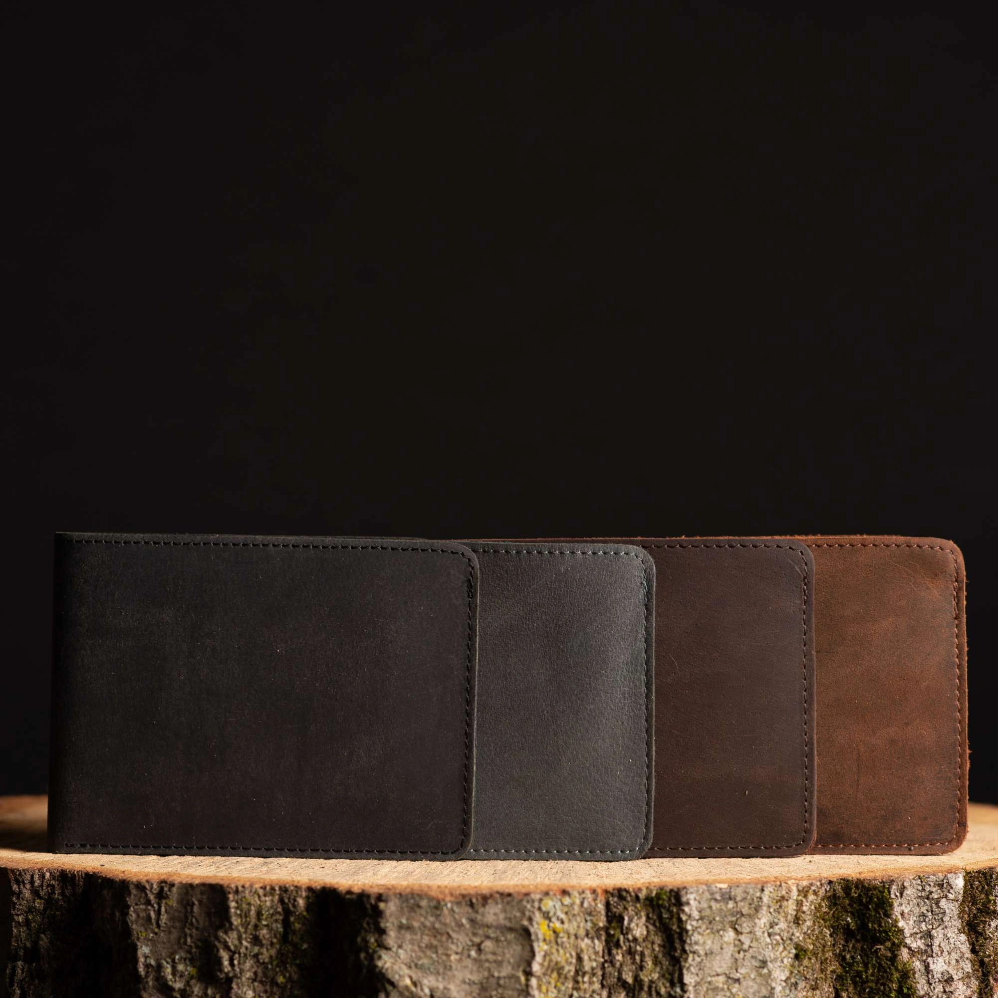 Flex - Vintaged Black Full-Grain Distressed Leather Flexible Wallet