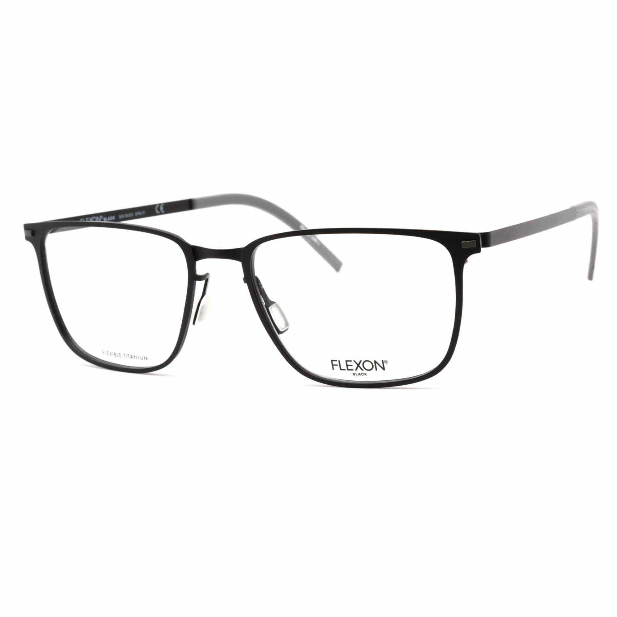 Flexon Men's Eyeglasses - Full Rim Black Metal Rectangular Frame | FLEXON B2025 001