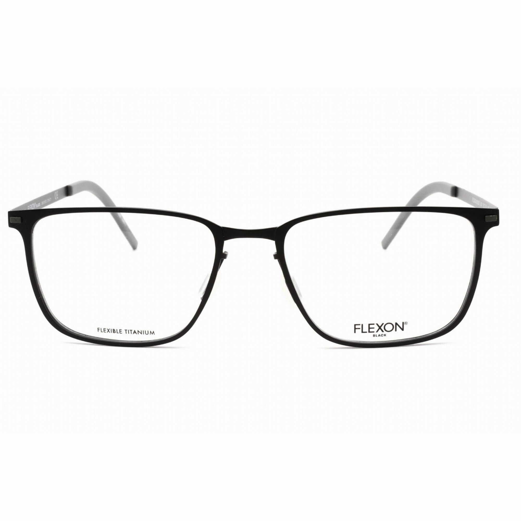 Flexon Men's Eyeglasses - Full Rim Black Metal Rectangular Frame | FLEXON B2025 001