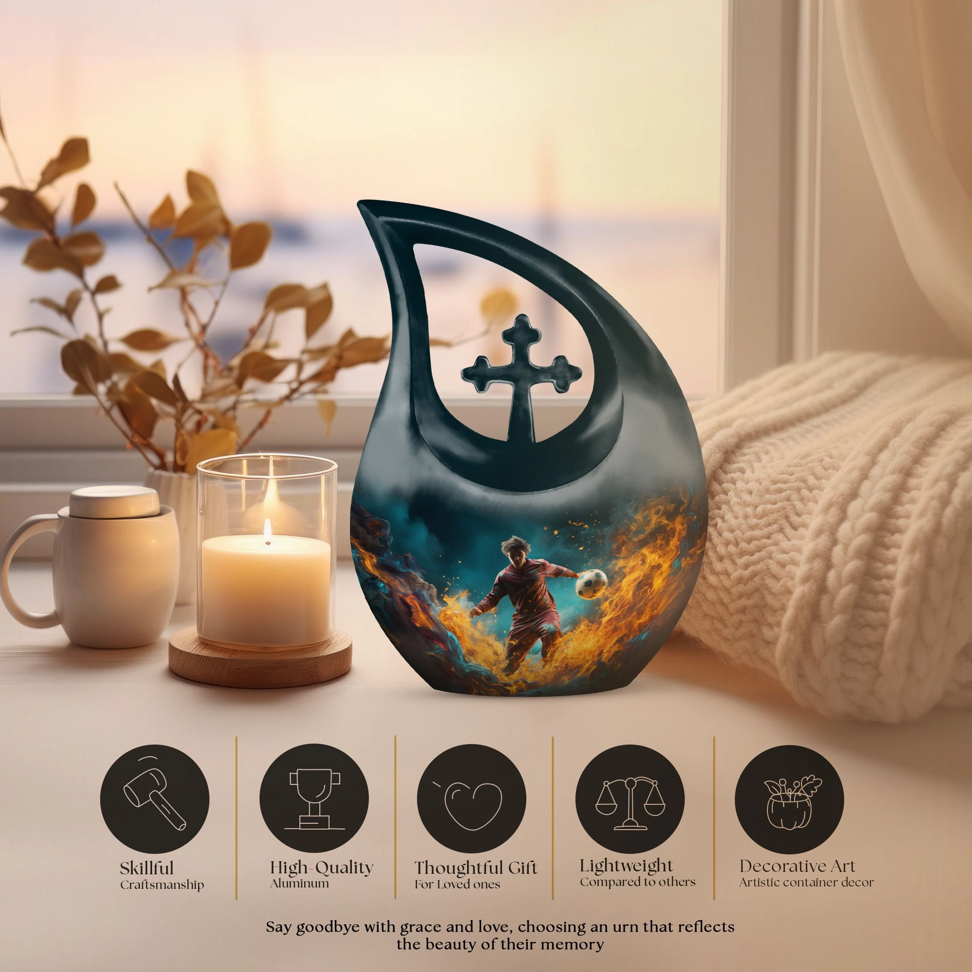 Football Fervor  Unconventional Memorial Football Urn