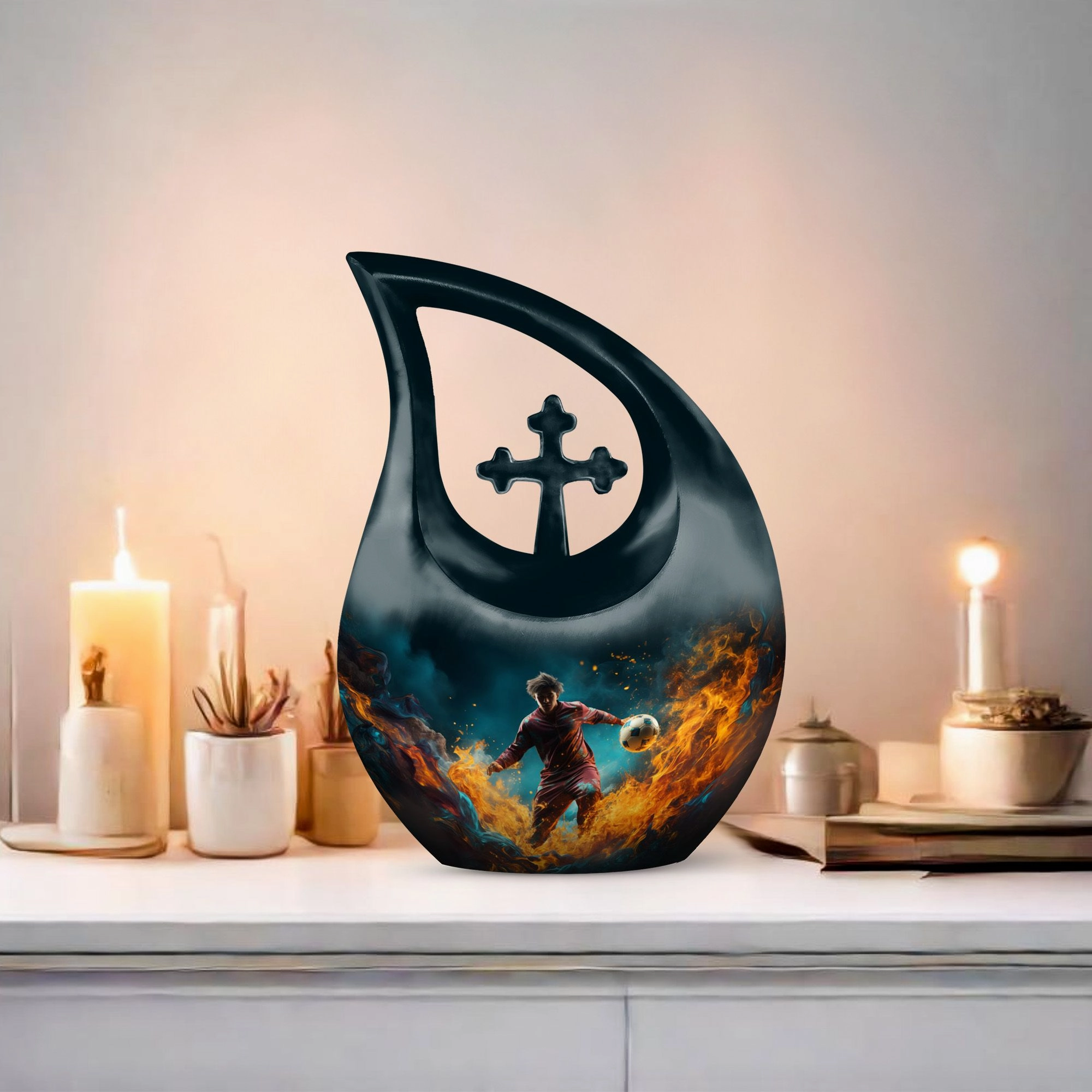 Football Fervor  Unconventional Memorial Football Urn
