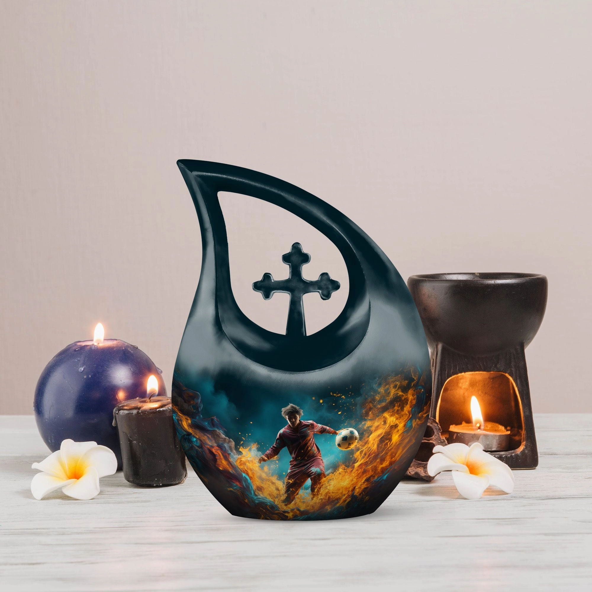 Football Fervor  Unconventional Memorial Football Urn