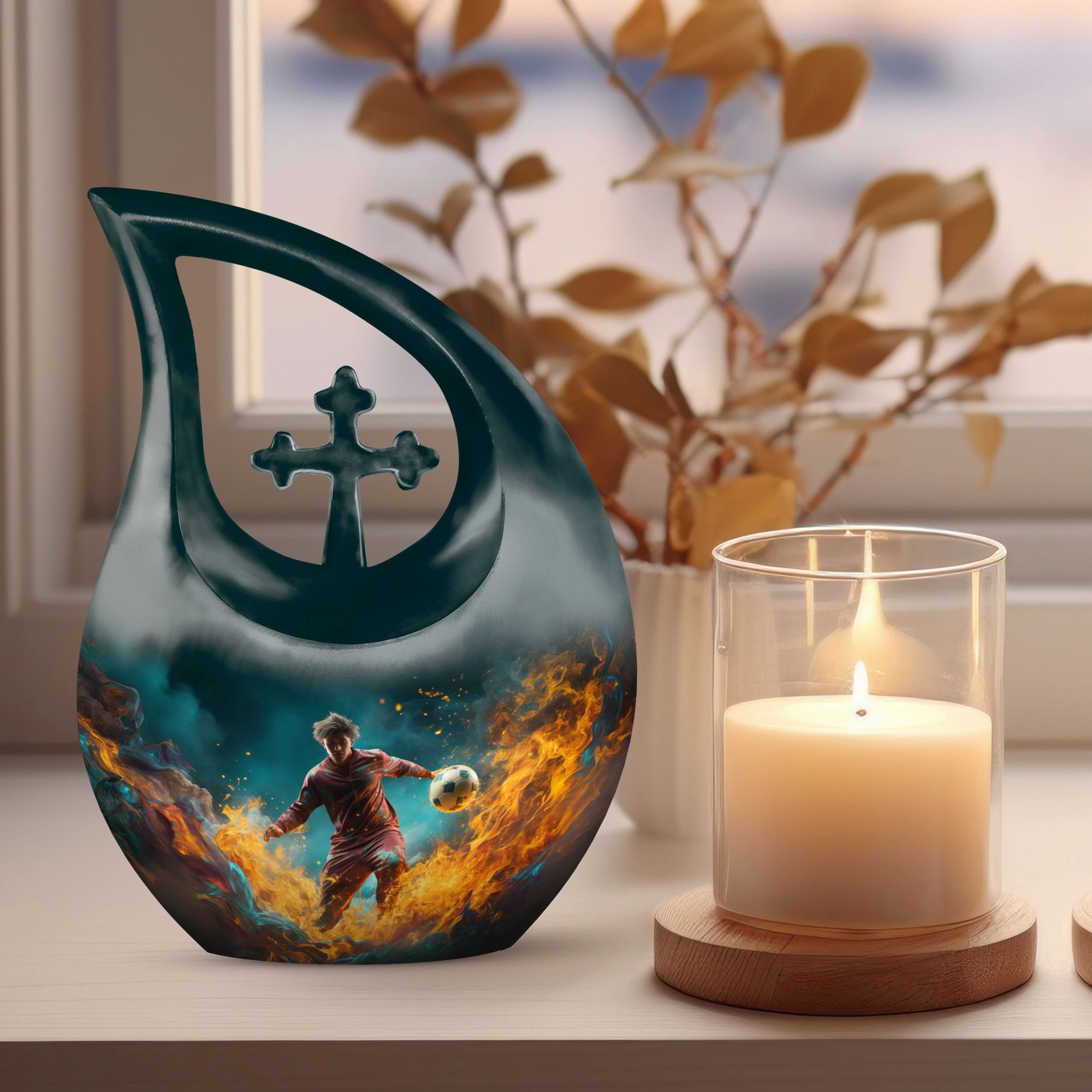 Football Fervor  Unconventional Memorial Football Urn