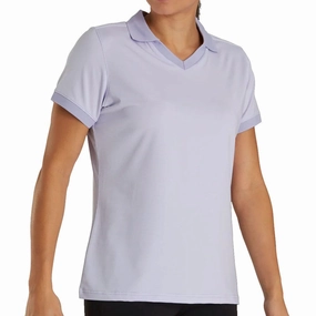 FootJoy End on End Open Collar Golf Polo Lavender - SS21 Women