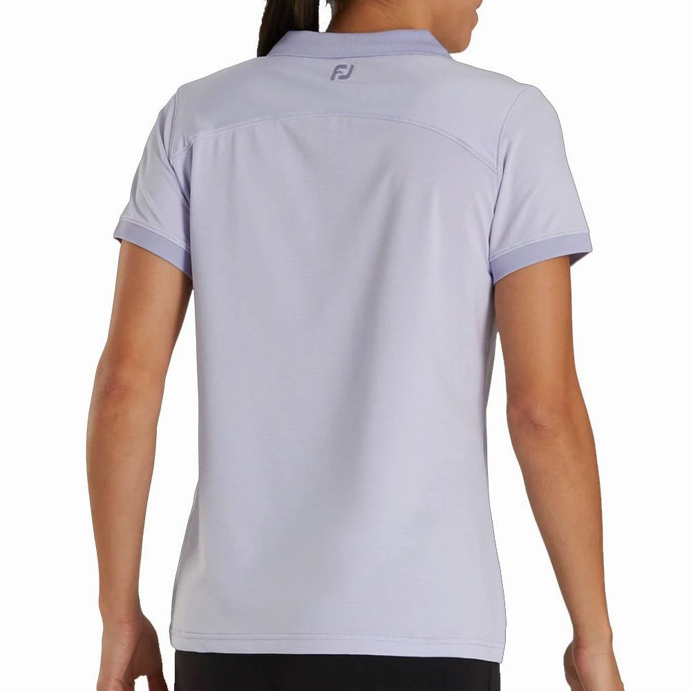 FootJoy End on End Open Collar Golf Polo Lavender - SS21 Women