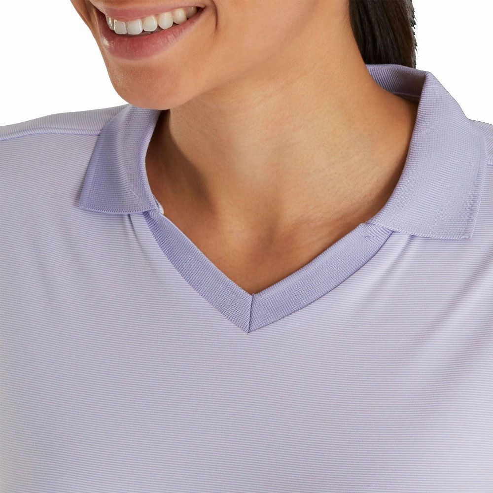 FootJoy End on End Open Collar Golf Polo Lavender - SS21 Women