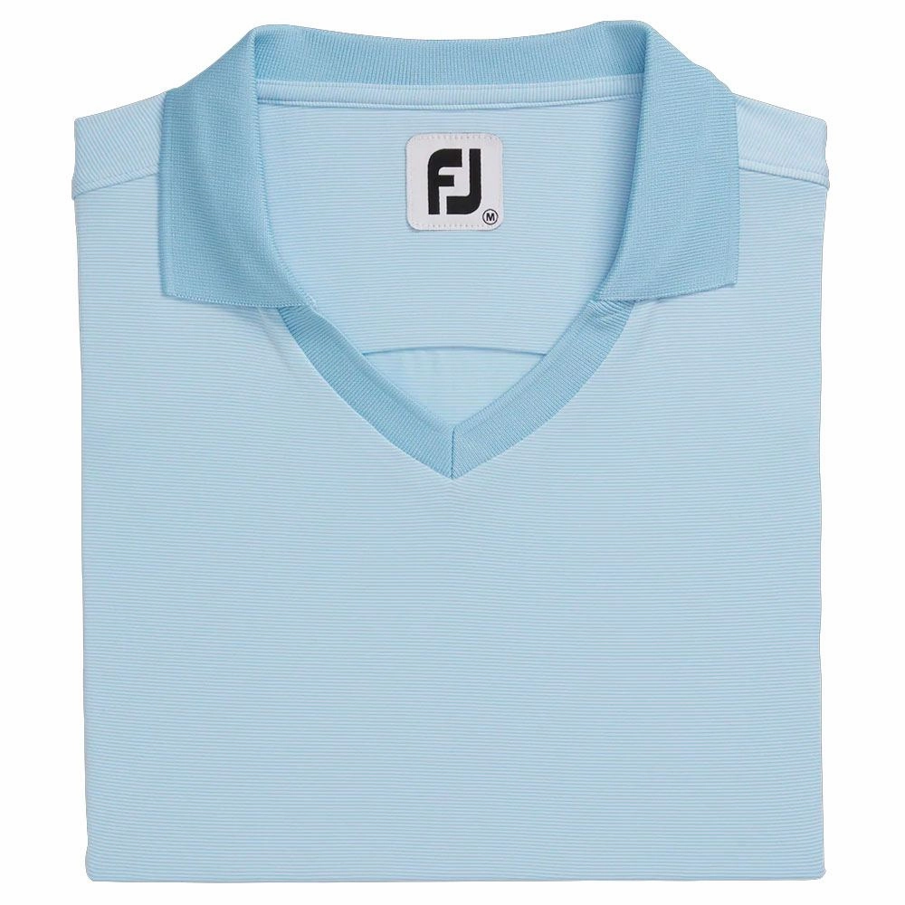 FootJoy End on End Open Collar Golf Polo Light Blue - SS21 Women