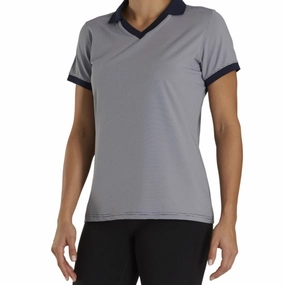 FootJoy End on End Open Collar Golf Polo Navy - SS21 Women