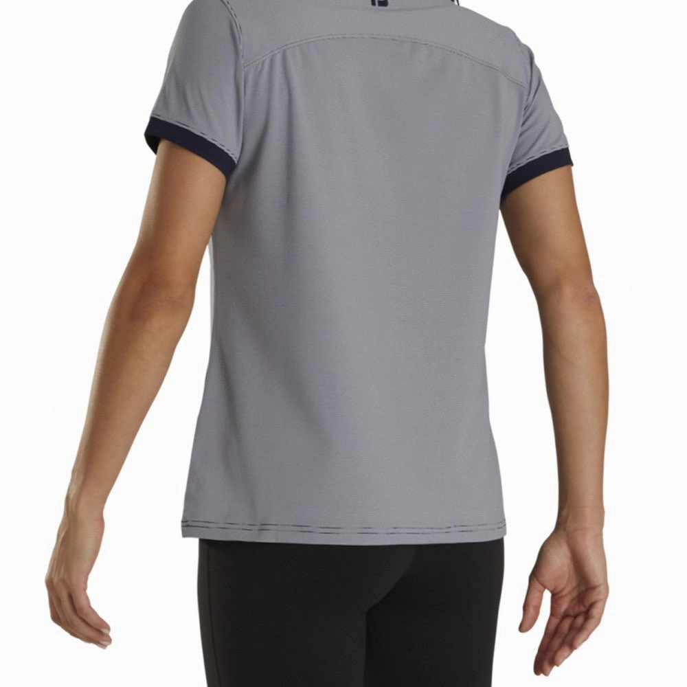 FootJoy End on End Open Collar Golf Polo Navy - SS21 Women