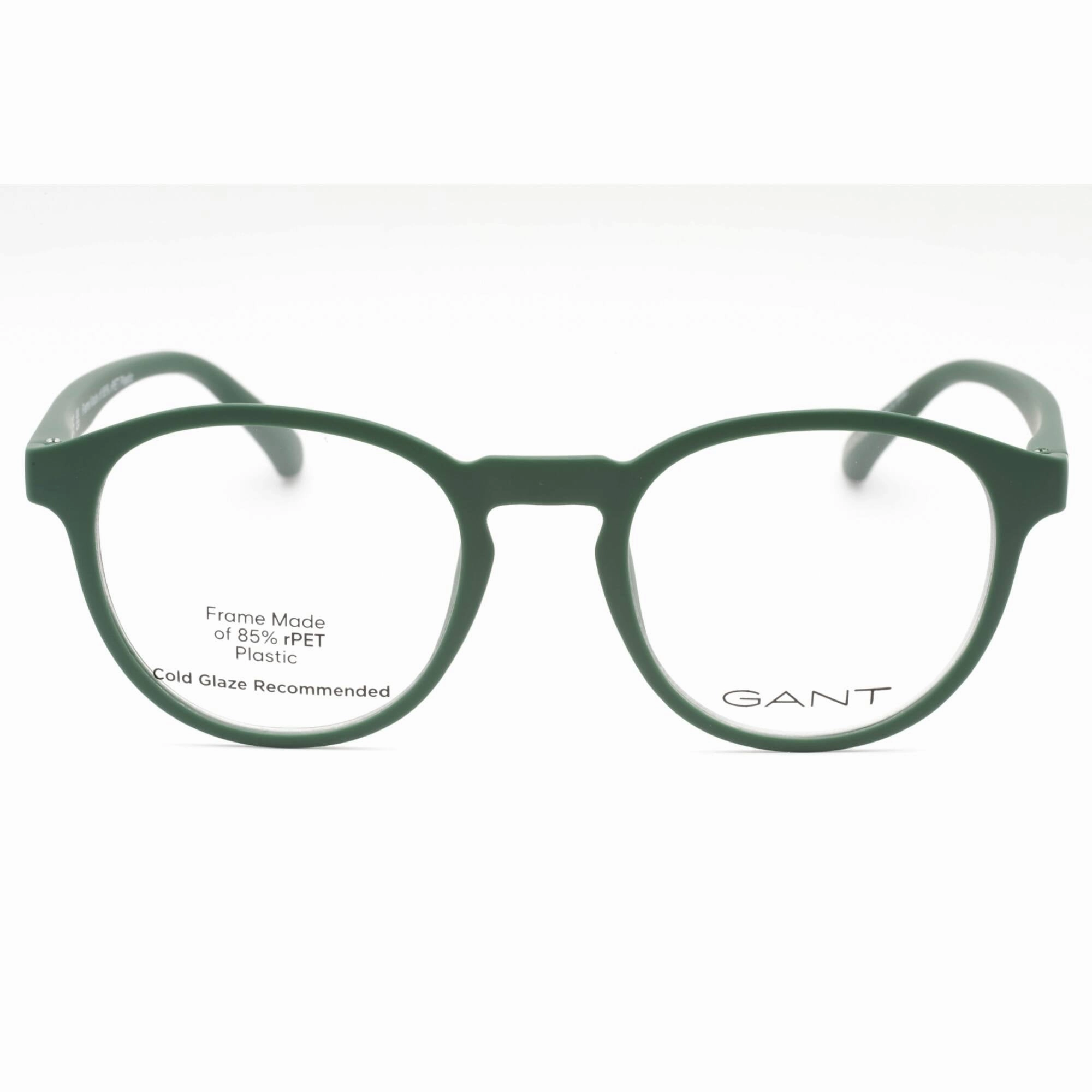 Gant Men's Eyeglasses - Matte Dark Green Plastic Round Full Rim Frame | GA3301 097