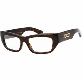 Gucci Men's Eyeglasses - Havana Rectangular Full Rim Plastic Frame | GG1297O 003